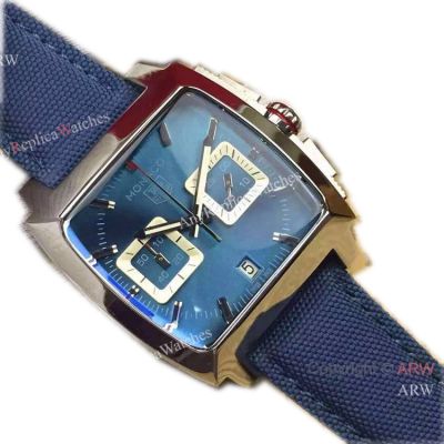 Tag Heuer Monaco Replica Mens Watch Stainless Steel Case w Blue Chronograph Dial